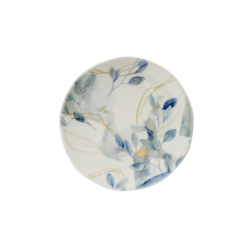 24-osainen ruokasarja valkoinen/sininen/posliini