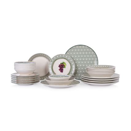 24-osainen värikäs keramiikka-ateriasarja