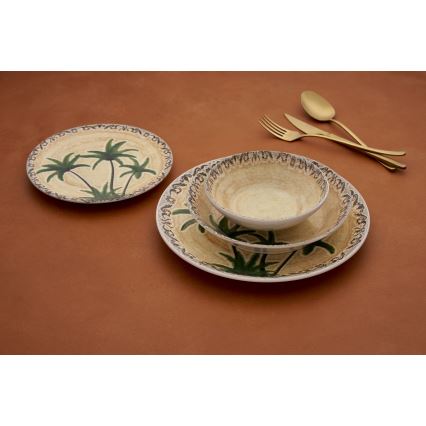 24-osainen värikäs keramiikkaruokailusetti