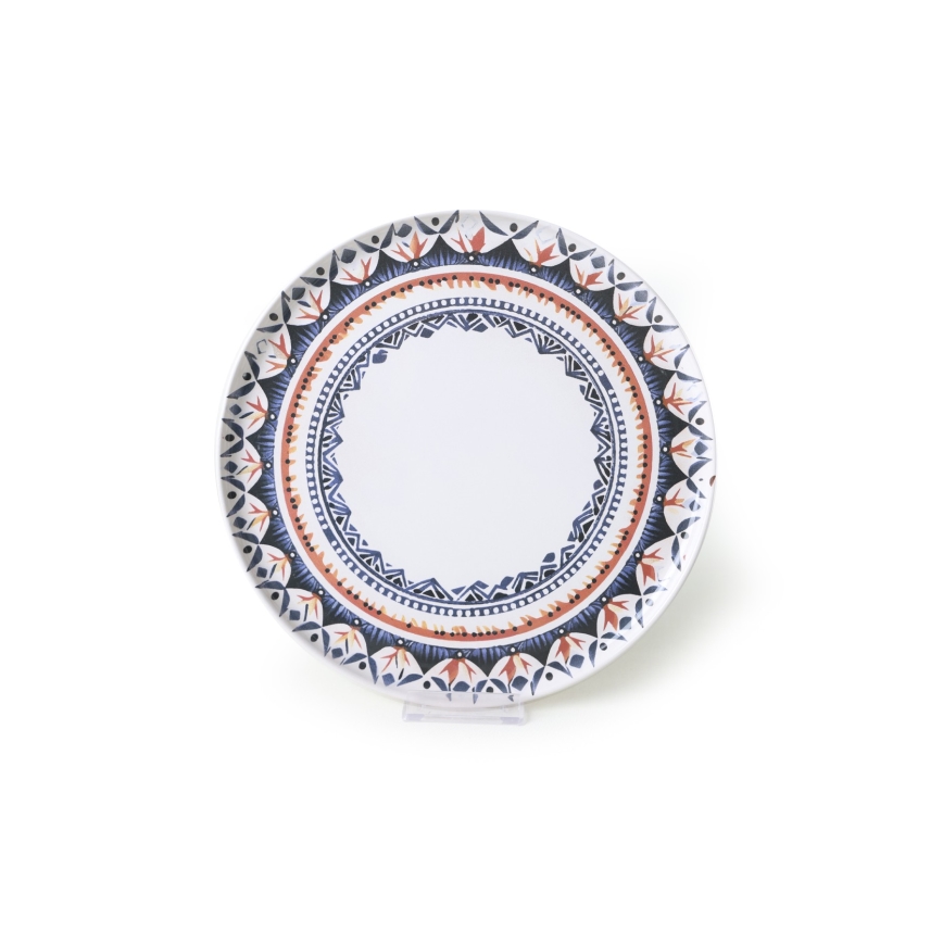 24-osainen värikäs kivitavara-astiasetti