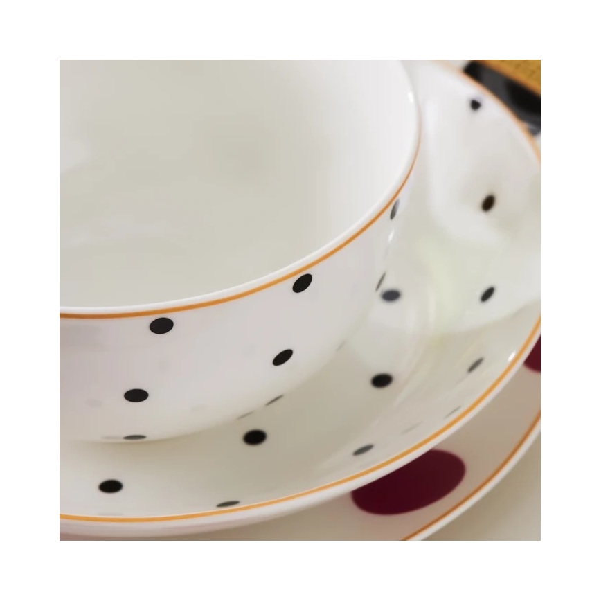 24-osainen värikäs posliininen astiasarja