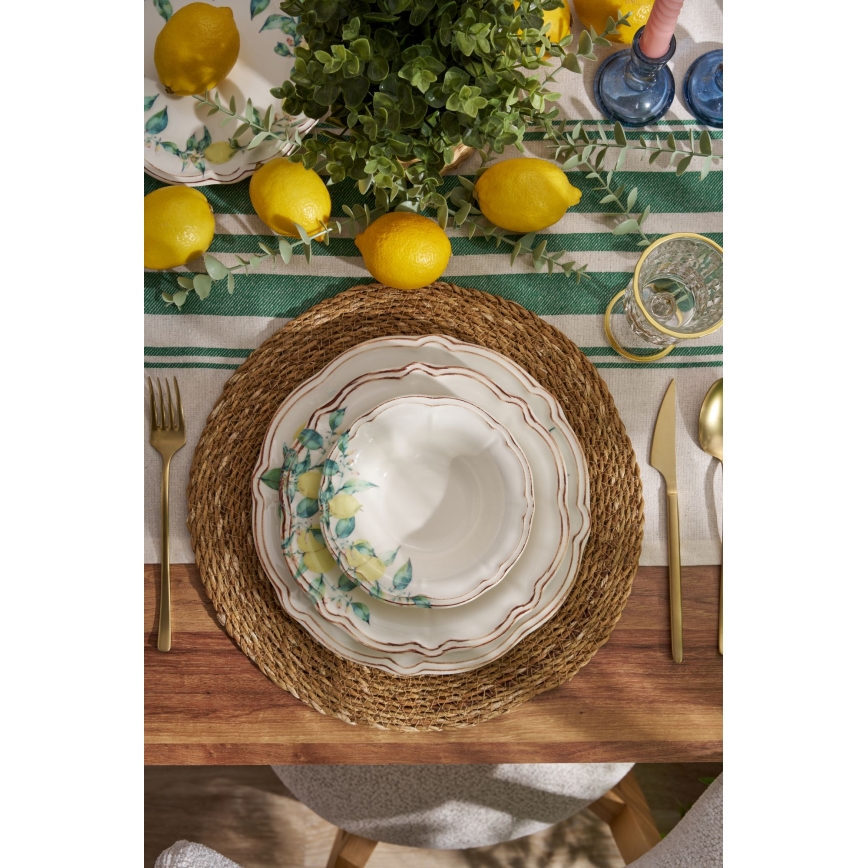 24-osainen värikäs posliininen ruokailusarja