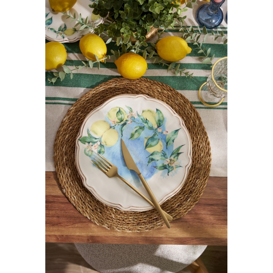 24-osainen värikäs posliininen ruokailusarja