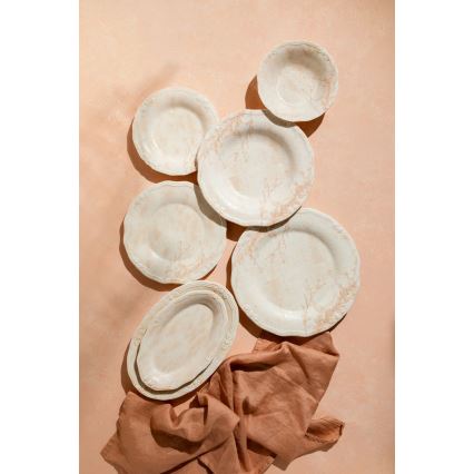 27-osainen ruokailusarja, beige/posliini
