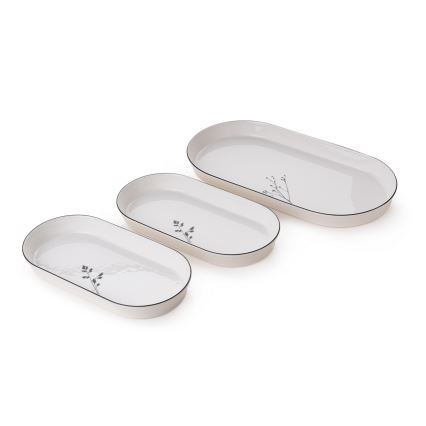 27-osainen ruokailusetti, valkoinen/musta, posliini