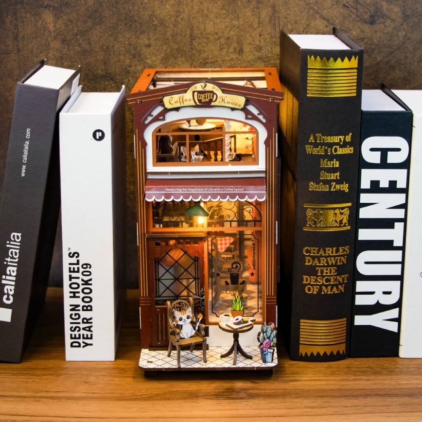 2Kids Toys - 3D-palapeli LED-kirjanpidike Kahvila 2xAAA