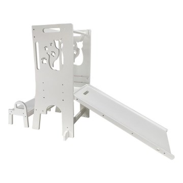 2Kids Toys - Kasvava oppimistorni Kissa liukumäen ja liitutaulun kanssa