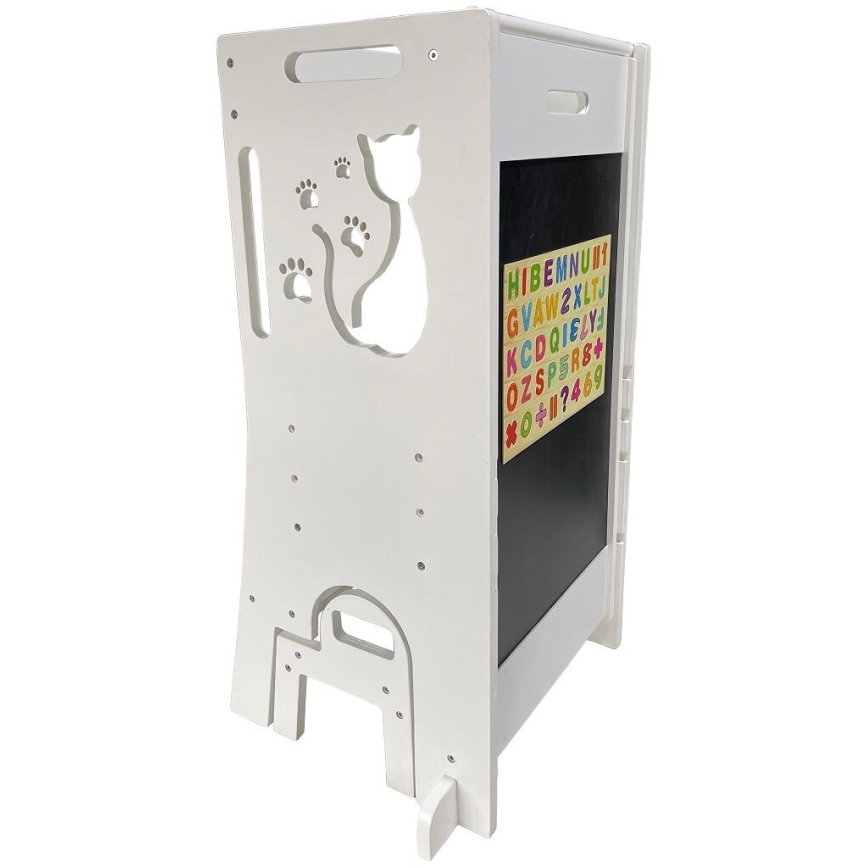 2Kids Toys - Kasvava oppimistorni Kissa liukumäen ja liitutaulun kanssa