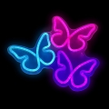 2Kids Toys - LED-neon-seinäkoriste LED/5W/USB perhoset