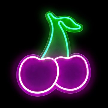 2Kids Toys - LED-neoninen seinäkoriste LED/5W/USB kirsikat