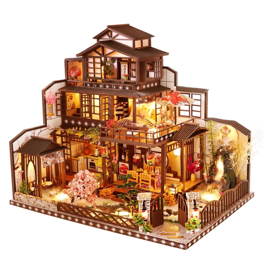 2Kids Toys - Miniatyyritalo Ylellinen sakuravilla 2xAAA