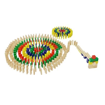 2Kids Toys - Värikäs puinen dominopeli, 400 kpl
