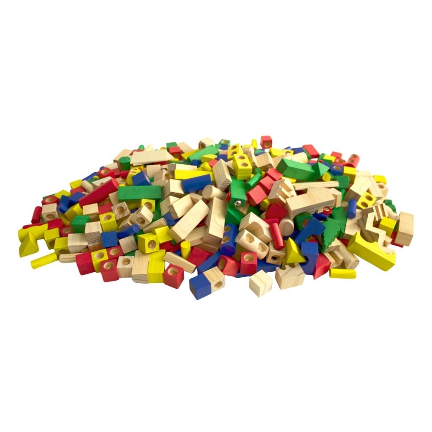 2Kids Toys - Värikkäät puiset rakennuspalikat, 500 kpl