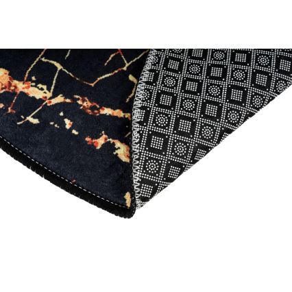 SETTI 2 kpl Kylpyhuoneen matto GOLDES 60/100 cm musta/kulta