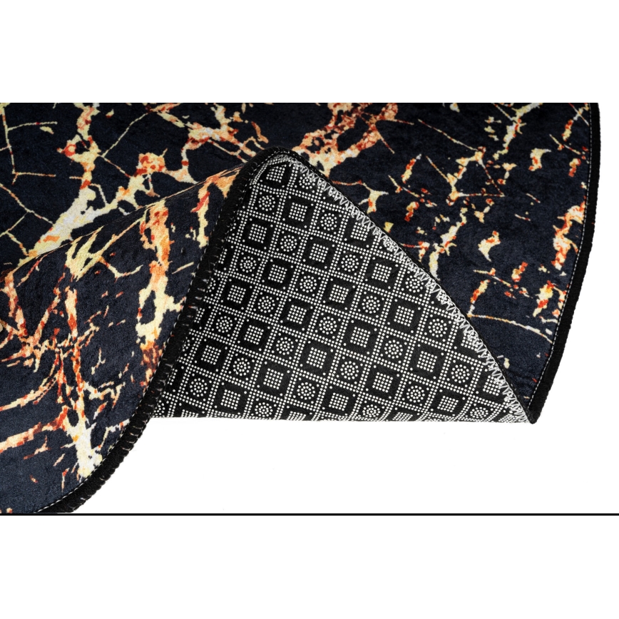 SETTI 2 kpl Kylpyhuoneen matto GOLDES 60/100 cm musta/kulta