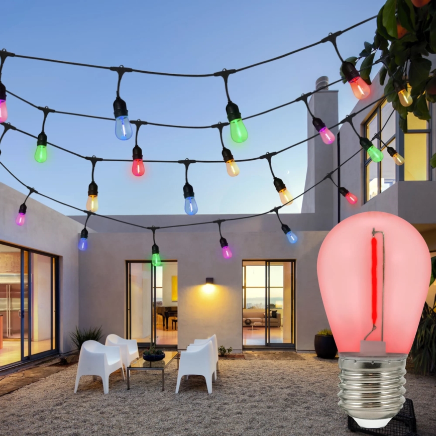 SETTI 2x LED-lamppu PARTY E27/0,3W/36V punainen