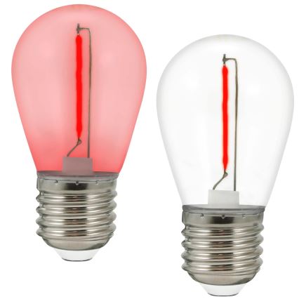 SETTI 2x LED-lamppu PARTY E27/0,3W/36V punainen