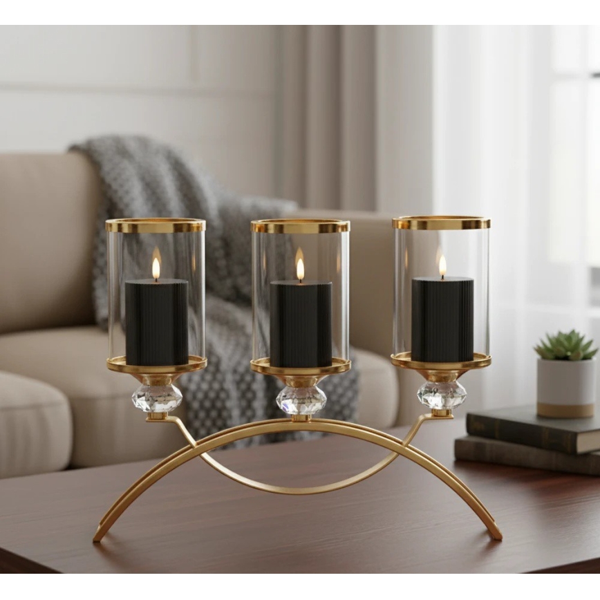 3 kpl BRILLO LED-kynttiläsetti, LED/2xAA, musta + kaukosäädin