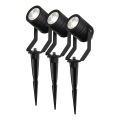 3 kpl himmennettävä LED RGBW -ulkovalaisin SmartLife LED/3W/230V IP65 Wi‑Fi Tuya musta