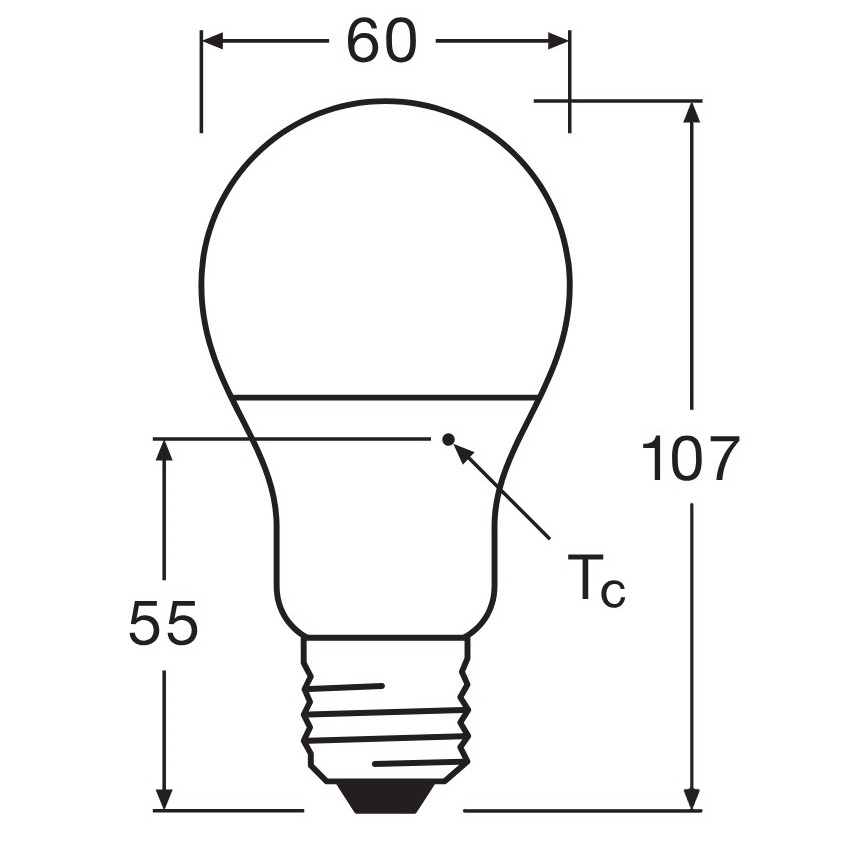 3 kpl LED-lamppu A60 E27/8W/230V 3000K - Osram