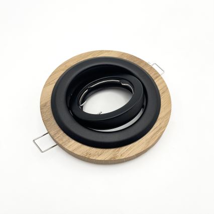 3 kpl setti upotettava kattovalaisin TOBBY 1xGU10/20W/230V halkaisija 11,5 cm tammi/musta