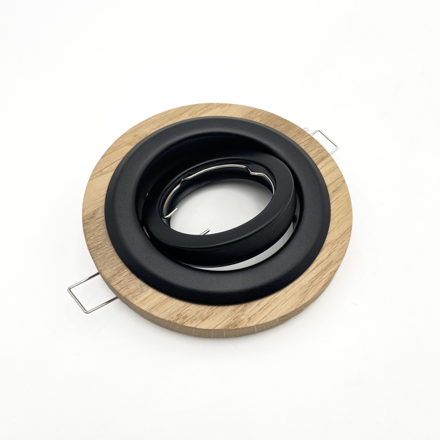 3 kpl setti upotettava kattovalaisin TOBBY 1xGU10/20W/230V halkaisija 11,5 cm tammi/musta