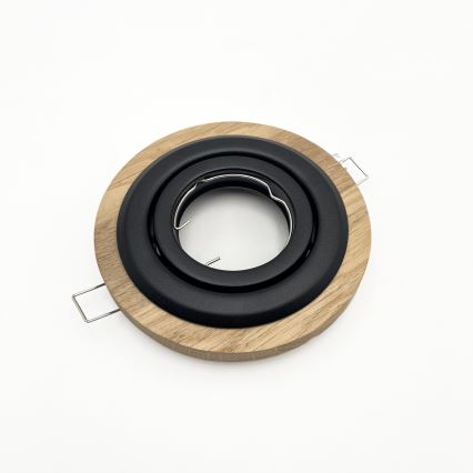 3 kpl setti upotettava kattovalaisin TOBBY 1xGU10/20W/230V halkaisija 11,5 cm tammi/musta