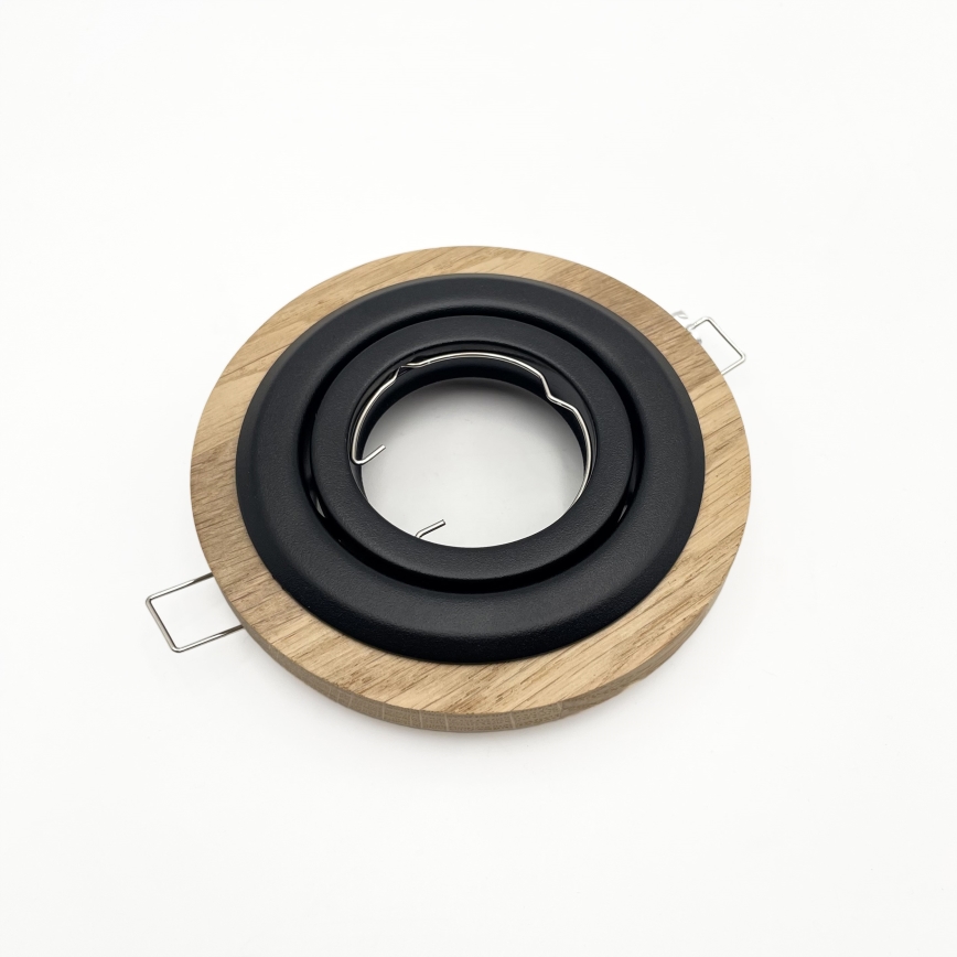 3 kpl setti upotettava kattovalaisin TOBBY 1xGU10/20W/230V halkaisija 11,5 cm tammi/musta