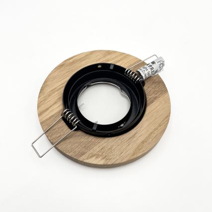 3 kpl setti upotettava kattovalaisin TOBBY 1xGU10/20W/230V halkaisija 11,5 cm tammi/musta