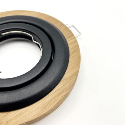 3 kpl setti upotettava kattovalaisin TOBBY 1xGU10/20W/230V halkaisija 11,5 cm tammi/musta