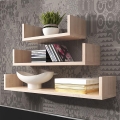 3 kpl TRIO seinähyllyjä 40/60/80 x 11 x 18 cm sonoma-tammi