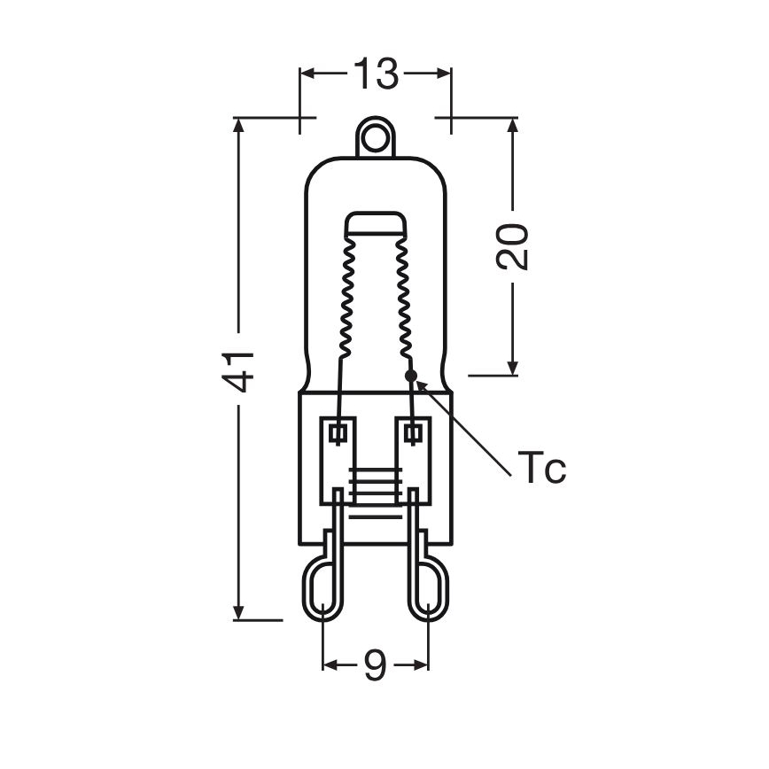 3 kpl uunipolttimo HALOPIN G9/25W/230V 2700K - Osram