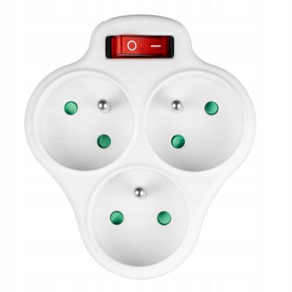 3-paikkainen jatkojohto kytkimellä