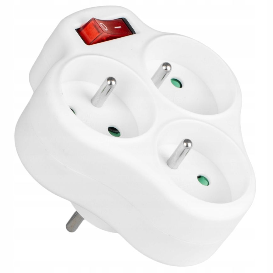 3-paikkainen jatkojohto kytkimellä