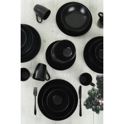 30-osainen ruokailusetti musta/keramiikka