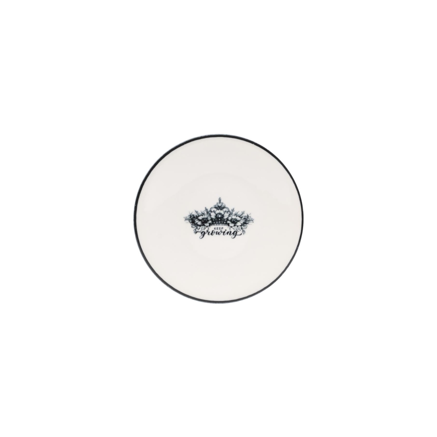 4-osainen posliininen ruokailusetti, musta/valkoinen