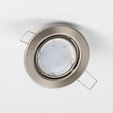 5 kpl setti — Kylpyhuoneen upotettava alasvalaisin, 1 x GU10 / 4 W / 230 V, IP23, mattakromi