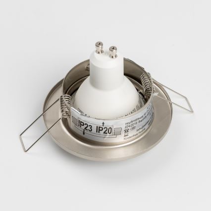 5 kpl setti — Kylpyhuoneen upotettava alasvalaisin, 1 x GU10 / 4 W / 230 V, IP23, mattakromi