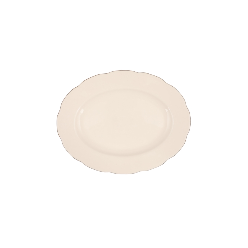 54-osainen ruokailusetti, valkoinen/kuparinen/luunvärinen posliini