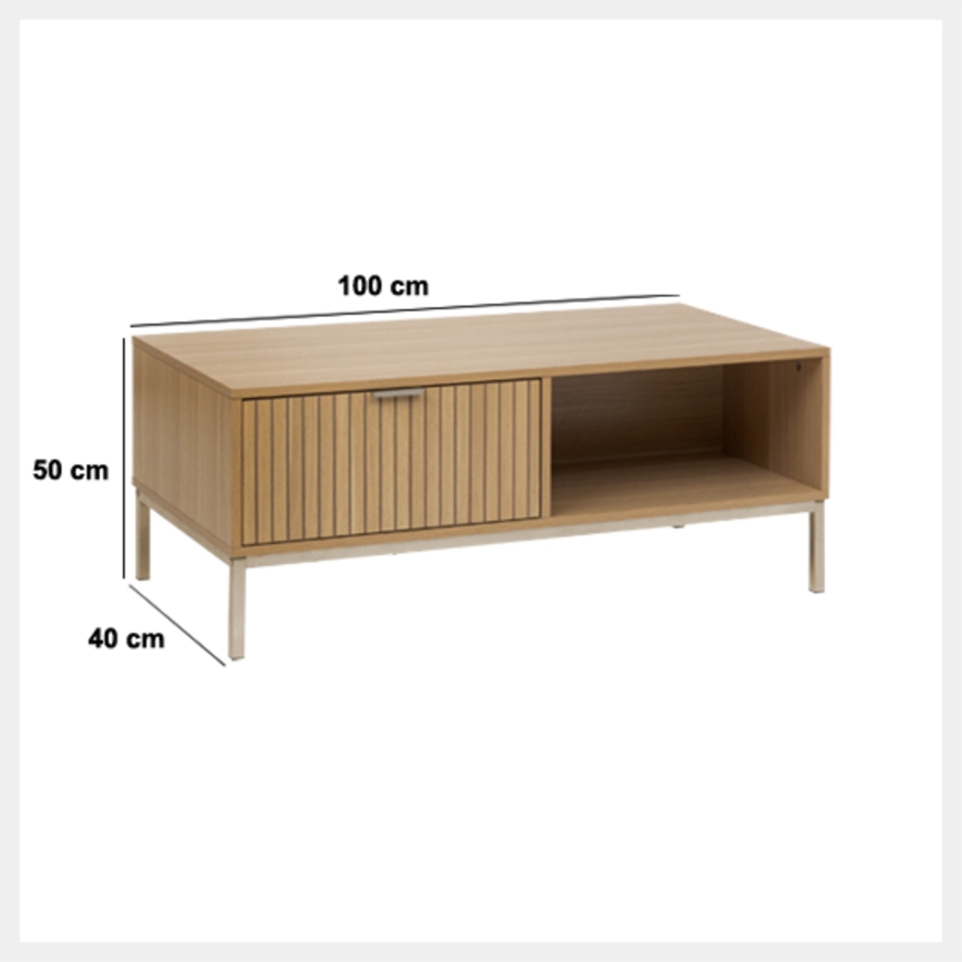 5five - ESEN-sohvapöytä 100 x 40 cm ruskea