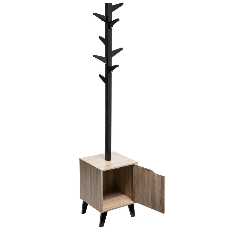 5five - Jalallinen naulakko RAME 169x35 cm musta/ruskea