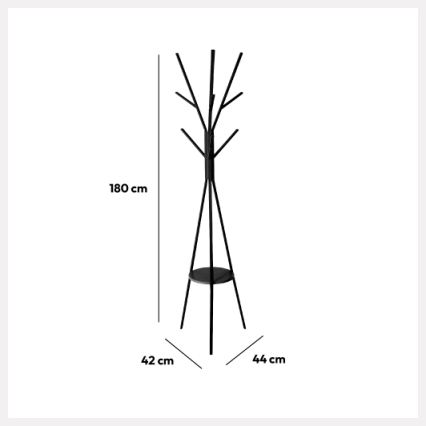 5five - Jalallinen naulakko TASO 180x44 cm musta