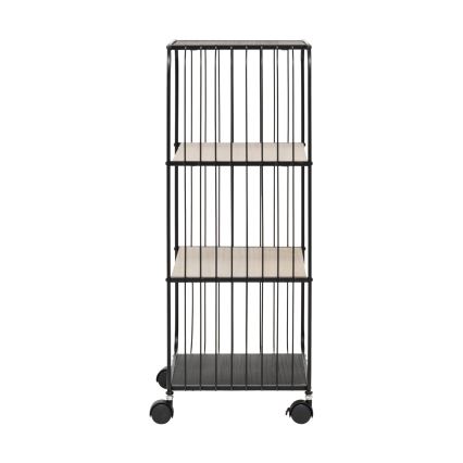 5five - Tarjoilupöytä/pyörällinen hylly COLGE 74x43 cm musta/beige