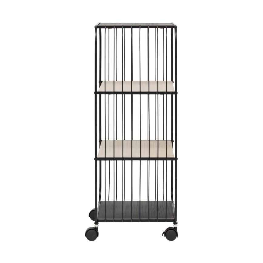 5five - Tarjoilupöytä/pyörällinen hylly COLGE 74x43 cm musta/beige
