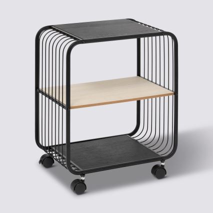 5five - Tarjoilupöytä/siirrettävä hylly COLGE 53x43 cm musta/beige