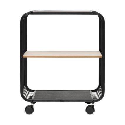 5five - Tarjoilupöytä/siirrettävä hylly COLGE 53x43 cm musta/beige