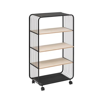 5five - Tarjoilupöytä/siirrettävä hylly COLGE 97x55 cm musta/beige