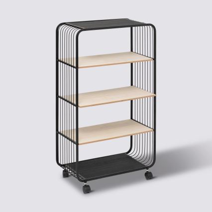 5five - Tarjoilupöytä/siirrettävä hylly COLGE 97x55 cm musta/beige