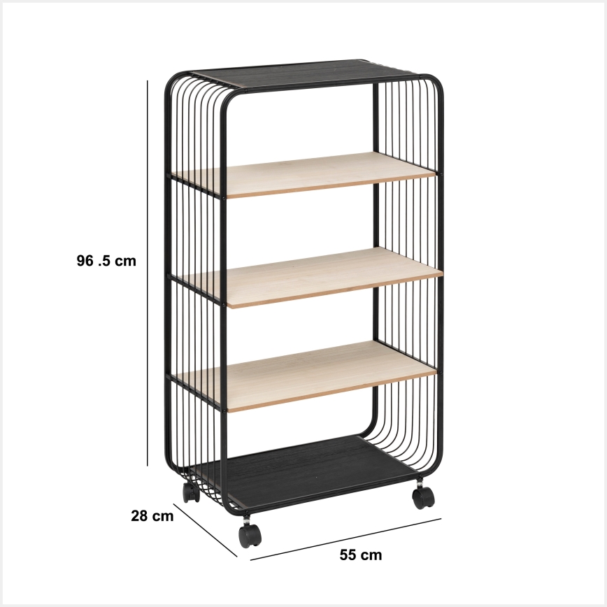 5five - Tarjoilupöytä/siirrettävä hylly COLGE 97x55 cm musta/beige