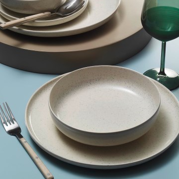 8-osainen ruokailusarja, beige/posliini